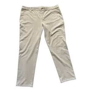 Chico's Faux Leather Jeans Women's Size XL (Chicos Sz 3) Ivory Pants Inseam 28"